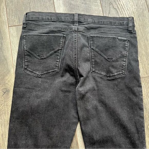 HUDSON Jeans Natalie Super Skinny Raw Hem Black Stone Wash Jeans Size 30 - Picture 10 of 13